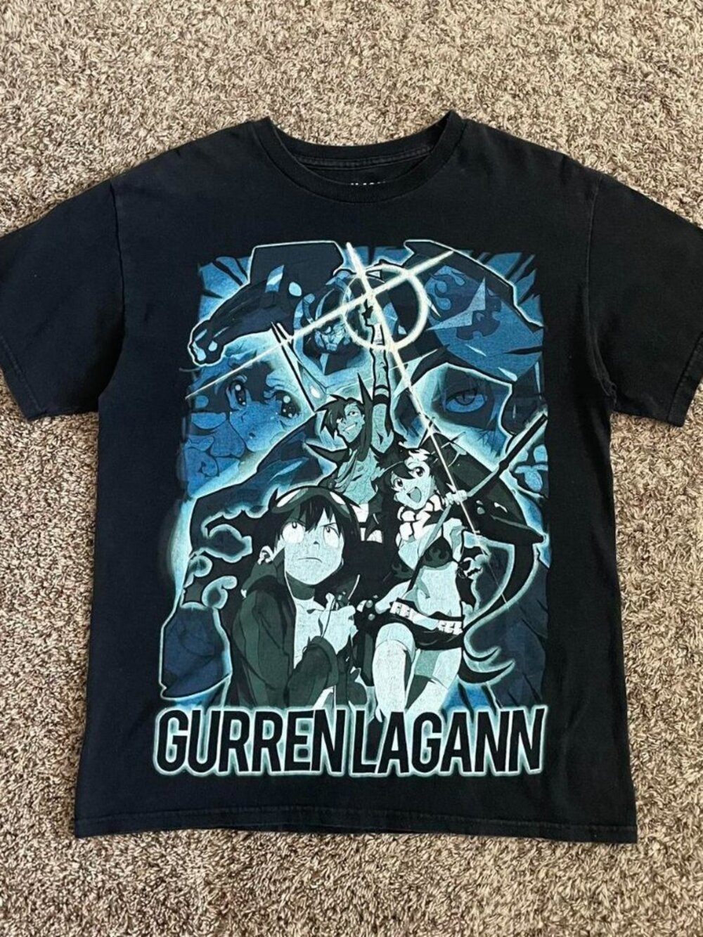Gurren Lagann Vintage Anime Tee Men’s Medium Y2K Retro Cartoon Manga